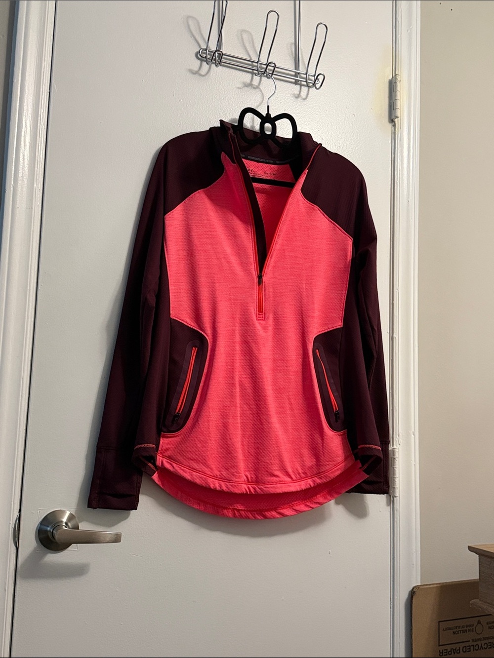 Under Armour Pink & Burgundy Half-Zip Cowl Pullover
